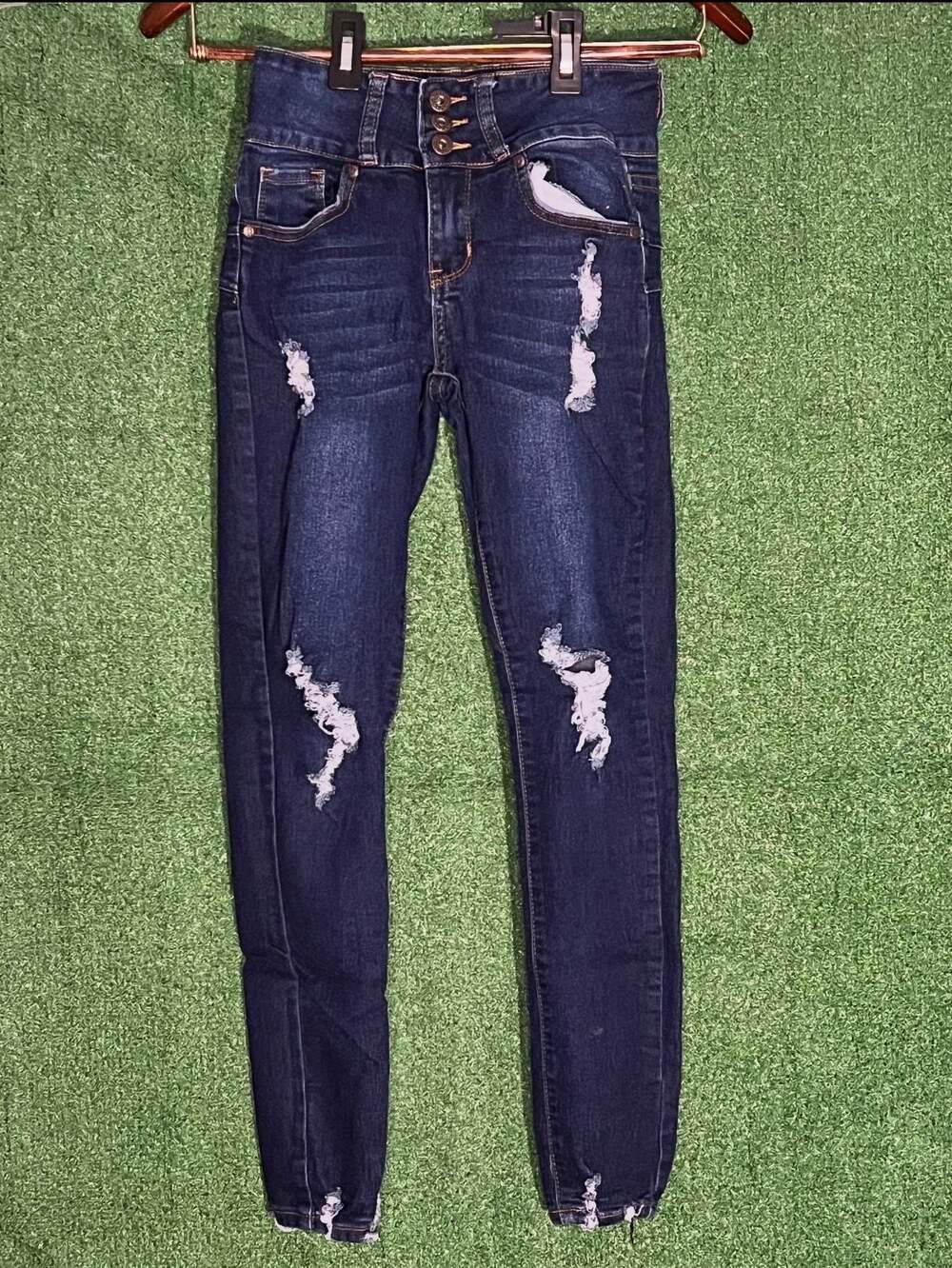 GoGo Star Kids Girls High-Waisted Ripped Skinny Jeans Size 14